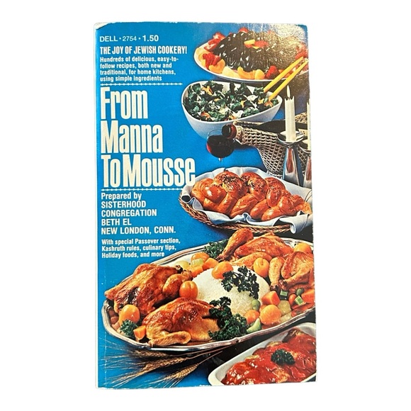 Vintage Manna to Mousse Jewish Cookbook PB 1975 Printing Sisterhood Cong Beth El - Picture 1 of 16
